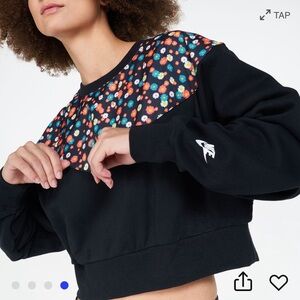 Nike NSW Heritage Crop Crew Fleece Floral Black Active Size S